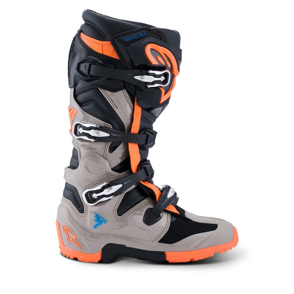 Alpinestars Tech 7 Enduro Boots Black/Warm Grey/Orange Fluo