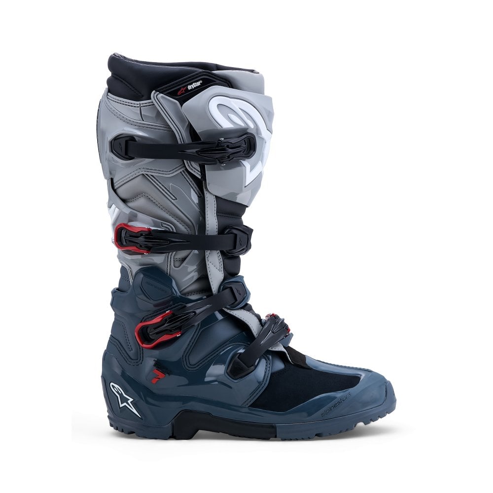 Alpinestars Tech 7 Drystar Enduro Waterproof Boots Grey/Mid Grey/Bright Red