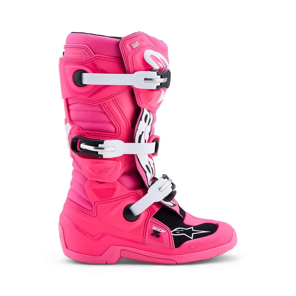 Alpinestars Tech 7s YOUTH Motocross Boots Pink Fluo/Black/White