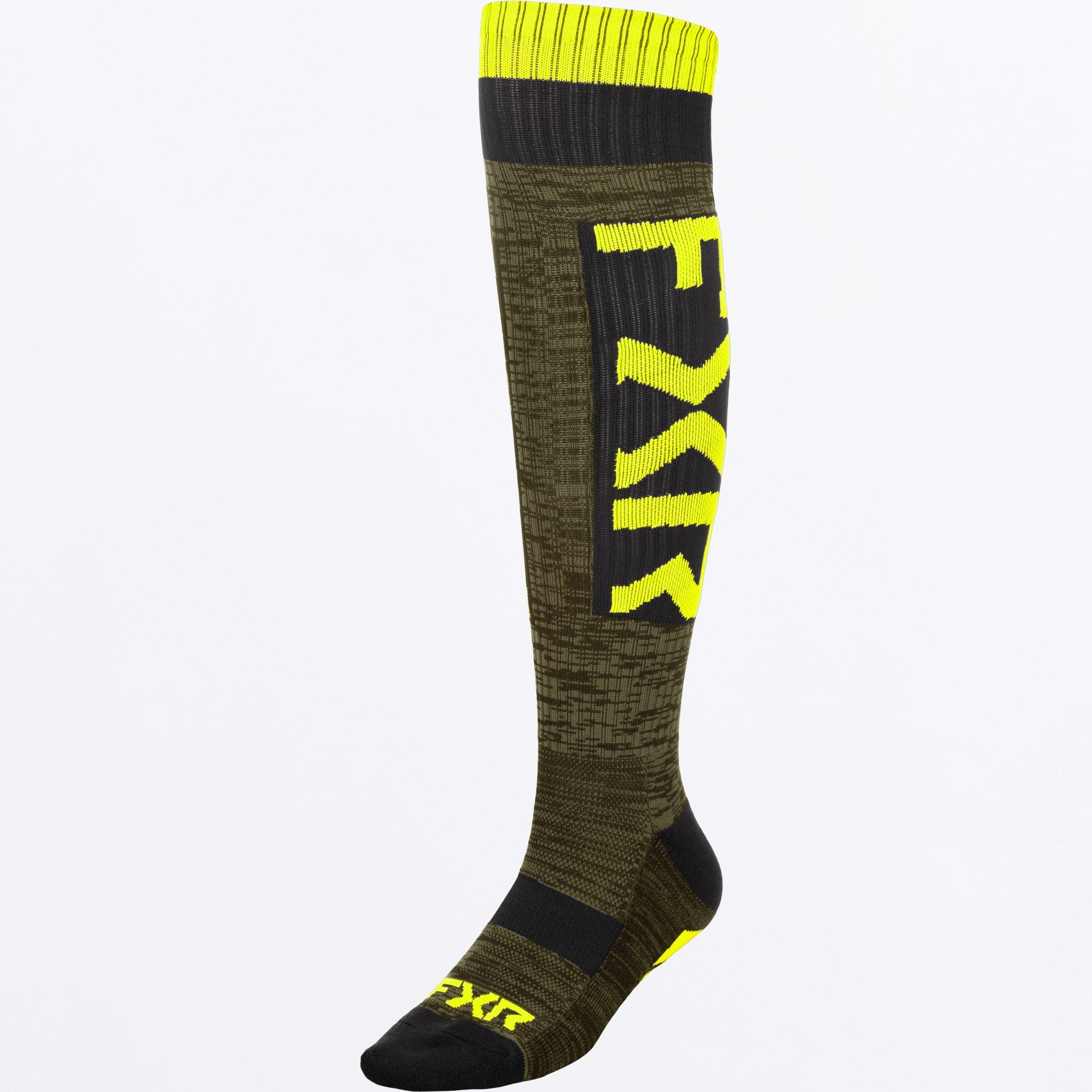 FXR Moto MX Socks 2026 Black/Army/HiVis