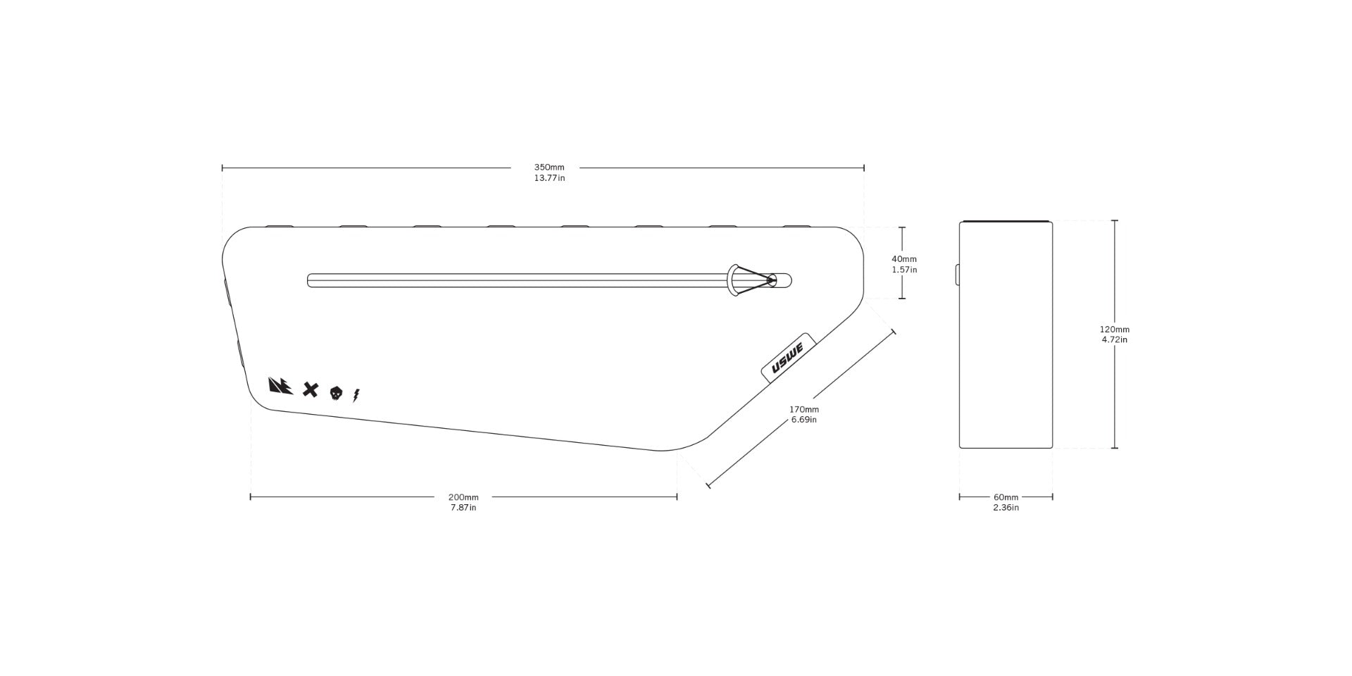 USWE Frame Bag Small 2.6L - Black