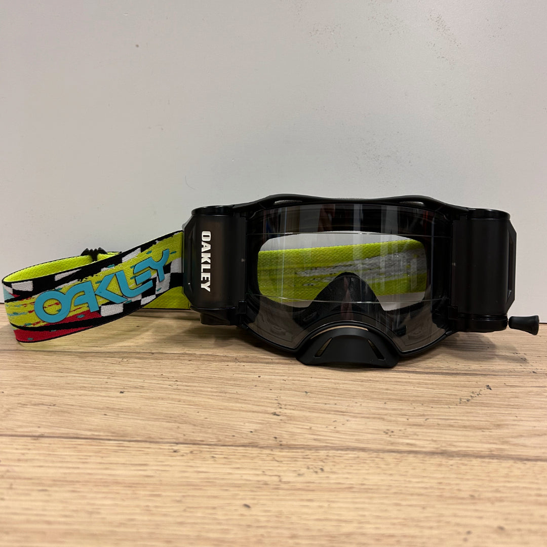 Oakley Airbrake MX Roll Off Goggle Jeffrey Herlings Signature Black/Teal/Yellow - Clear Lens