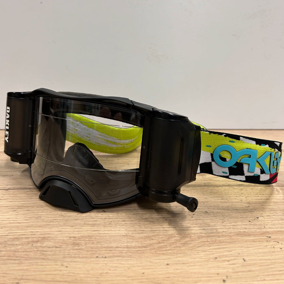 Oakley Airbrake MX Roll Off Goggle Jeffrey Herlings Signature Black/Teal/Yellow - Clear Lens