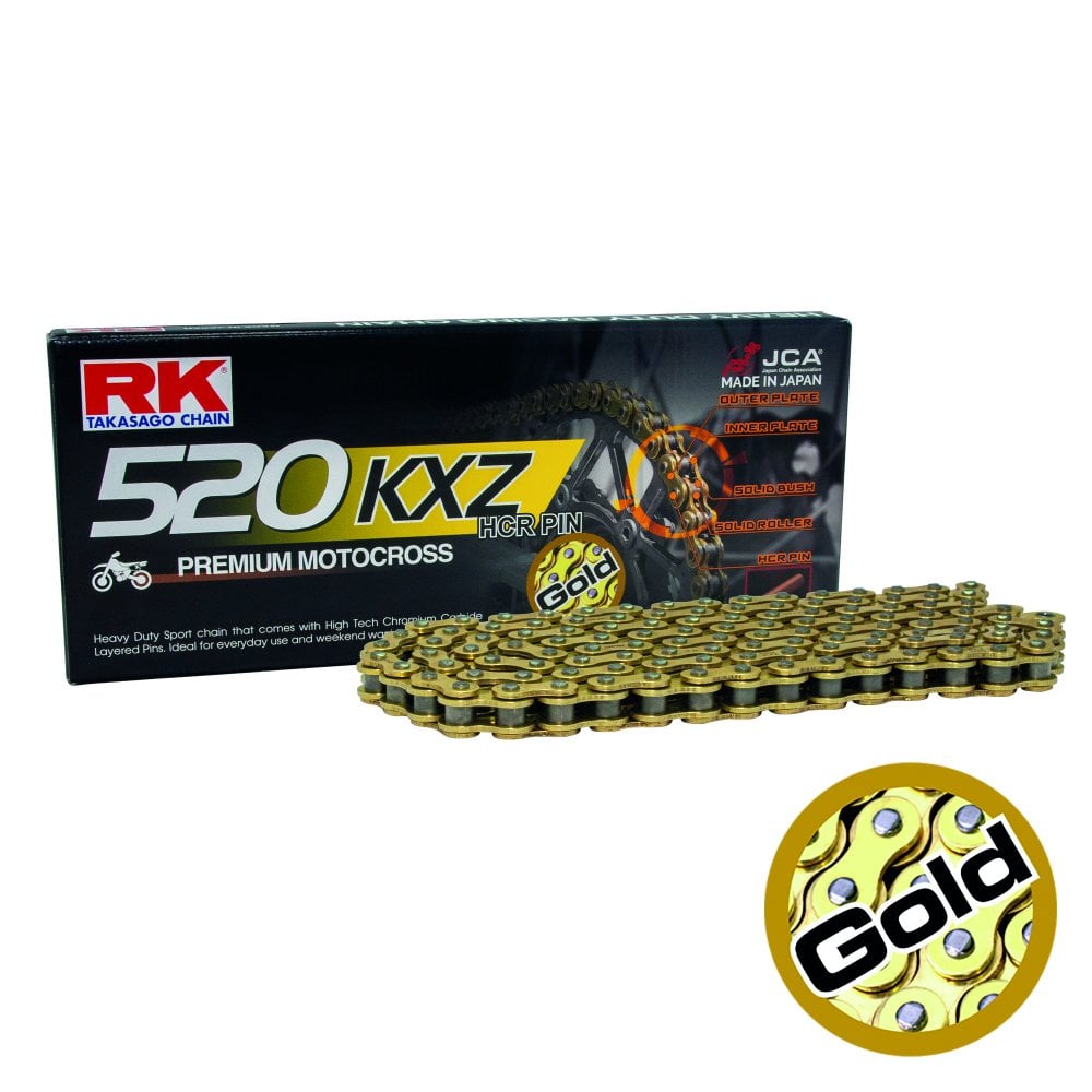 RK 520 KXZ Premium Gold MX Chain 118 Links