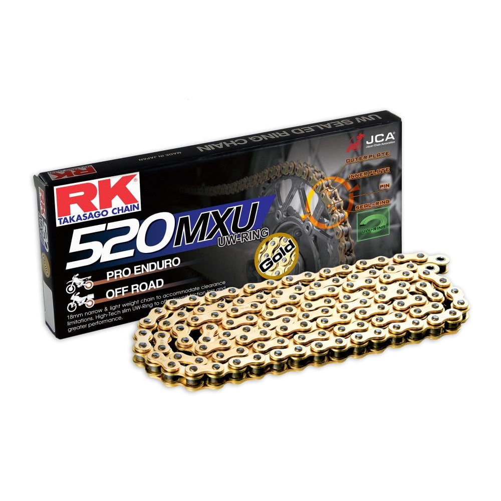 RK 520 MXU Gold UW-Ring Chain 118 Links
