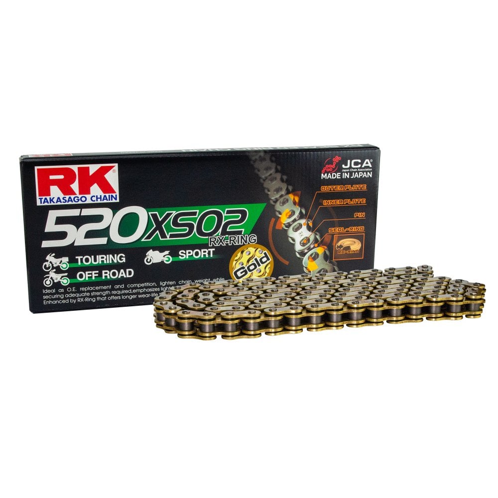 RK 520 XSO2 Gold RX-Ring Chain 118 Links