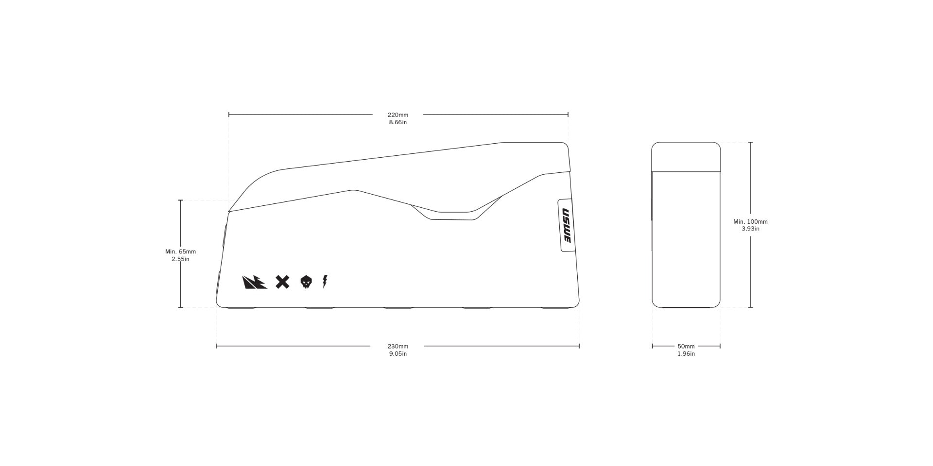 USWE Top Tube Bag Magnetic - Black