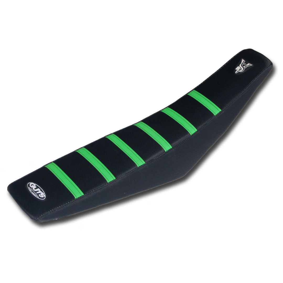Guts Ribbed Velcro Cover Black/Green Ribs Tall Kawasaki KX65 00-24 KLX 110 00-24