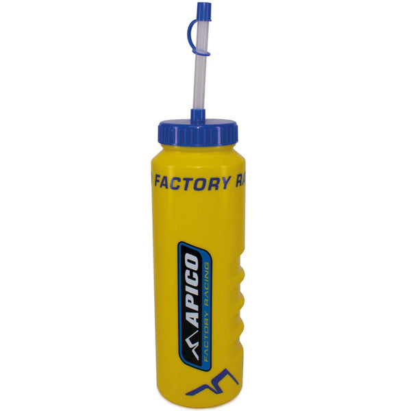 Apico Sports Drink Bottle With Long Straw - Yellow/Blue