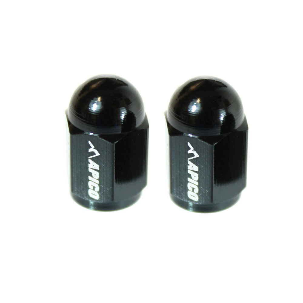 Apico Valve Cap CNC Aluminium 2pk Black