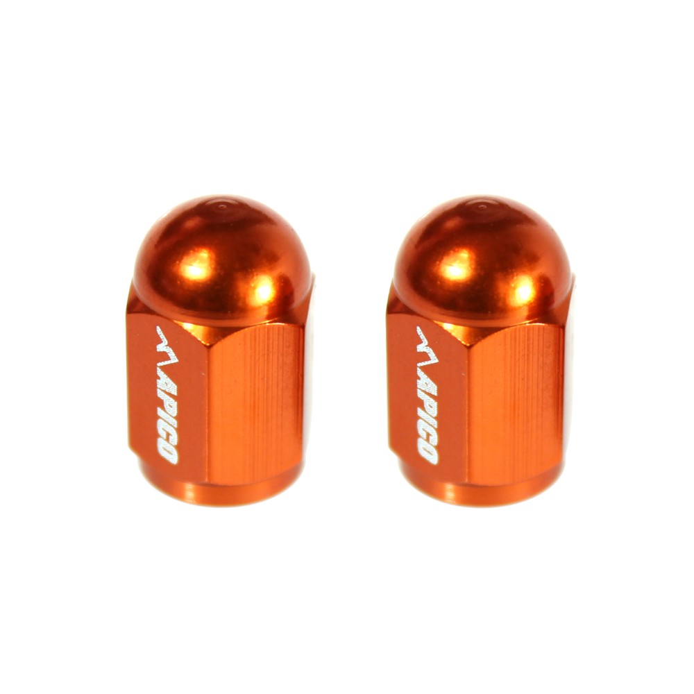 Apico Valve Cap CNC Aluminium 2pk Orange