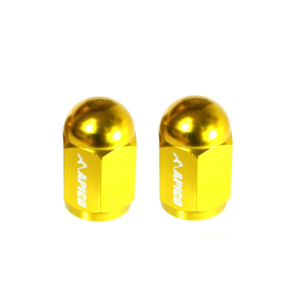 Apico Valve Cap CNC Aluminium 2pk Yellow