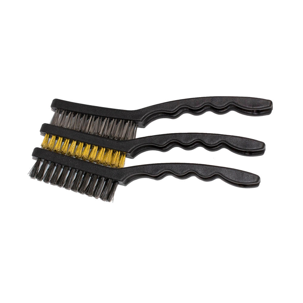 Apico Workshop Cleaning Brush Set 3pcs -1 Nylon, 1 Brass, 1 Steel