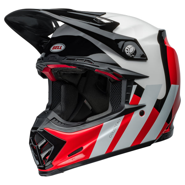 Bell Moto-9S Flex MX Helmet HC Stripes White/Red