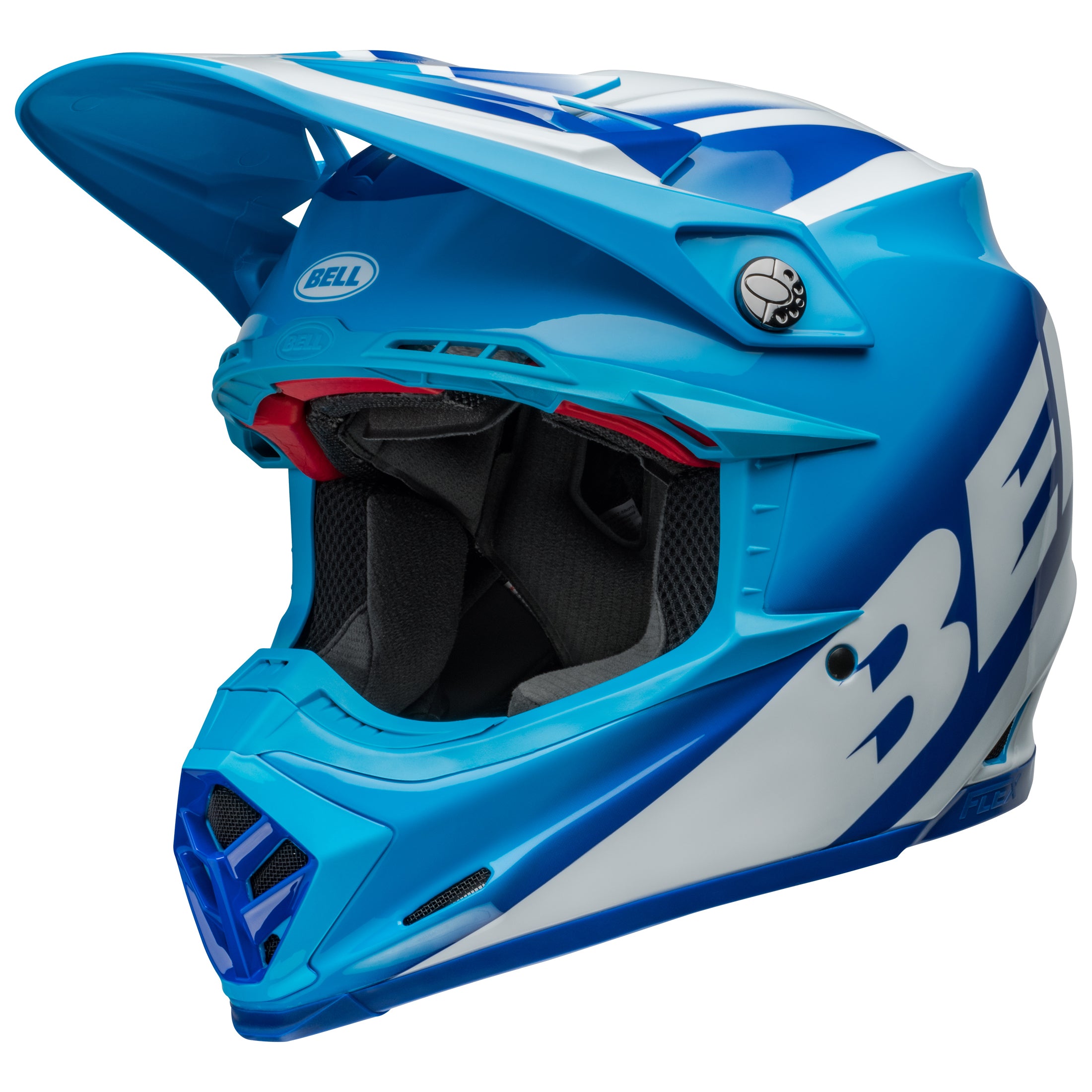 Bell Moto-9S Flex MX Helmet Rail Blue/White