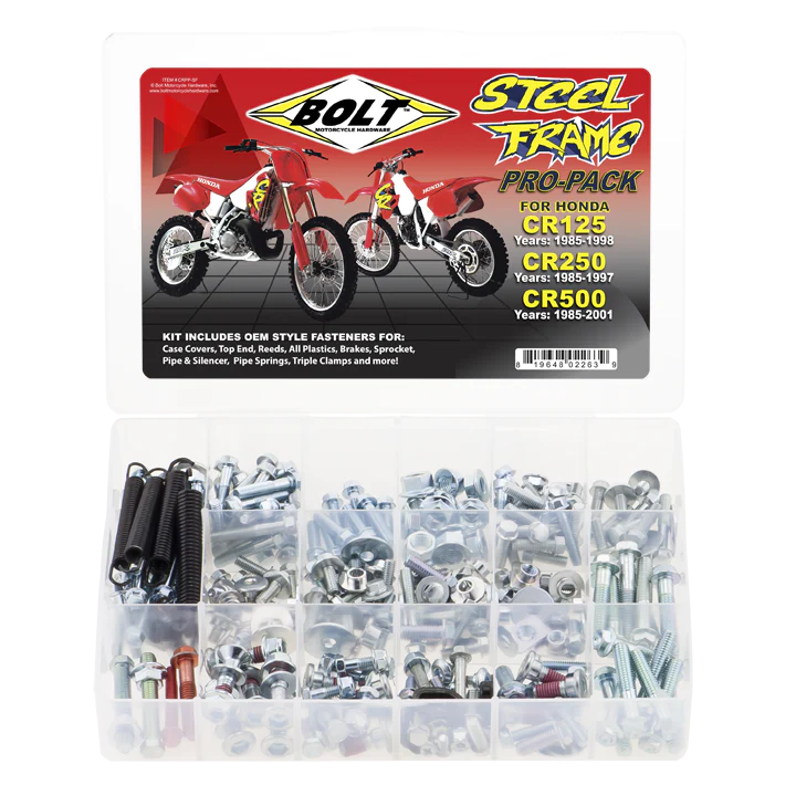 PRO PACK FASTENER KIT CR STEEL FRAME CR125 85-98, CR250 85-97, CR500 85-01