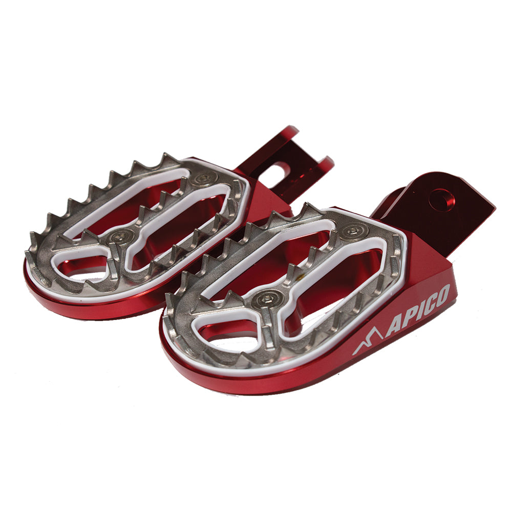 Apico Pro-Bite Foot Pegs HONDA CRF230F 03-19, SURRON/TALARIA ELECTRIC Red