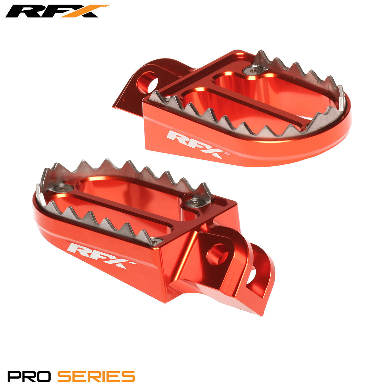 RFX Pro Series 2 Footrests Orange KTM SX65 02-22 SX/EXC/SXF/EXCF 125-525 00-15