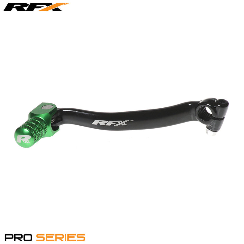 RFX Pro Series Flex+ Gear Lever (Hard Anodised Black/Green) Kawasaki KXF250 09-22