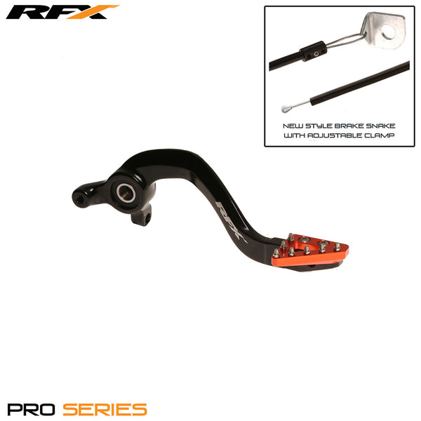RFX Pro ST Rear Brake Lever Black/Orange KTM SX65 09-22