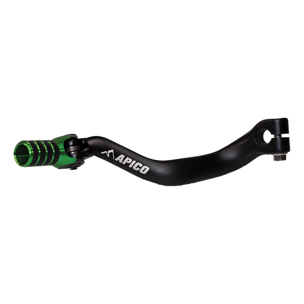 Apico Gear Lever Elite KAWASAKI KX125-250 88-93, KX500 88-93 Black/Green