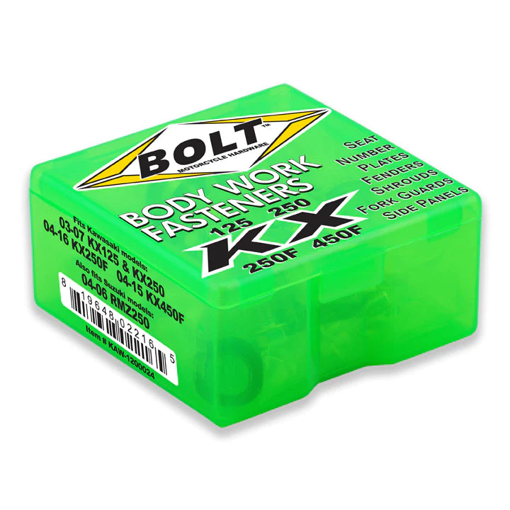 Bolt Plastic Fastener Kit KAW/SUZ KX125-250 03-08, KX250F 04-16, KX450F 06-15 WK