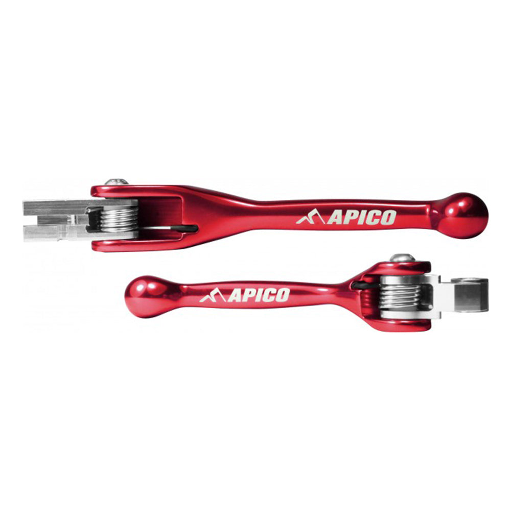 Apico Flexi Levers KAW/SUZ KX65/85/100 02-23, KX125-250 00-08, RM-Z250 07-23, RM-Z450 05-23 Red