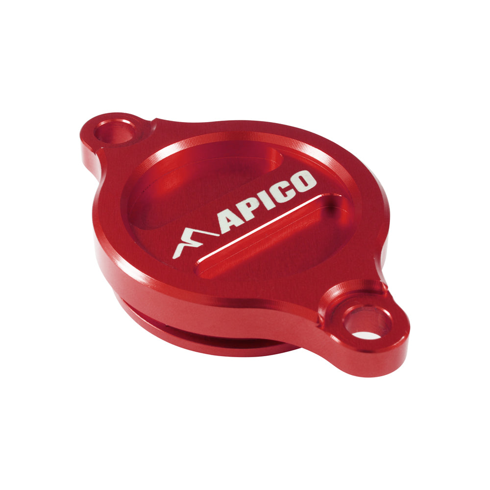 Apico Oil Filter Cover SUZUKI RM-Z250 07-22, RM-Z450 05-22 Red