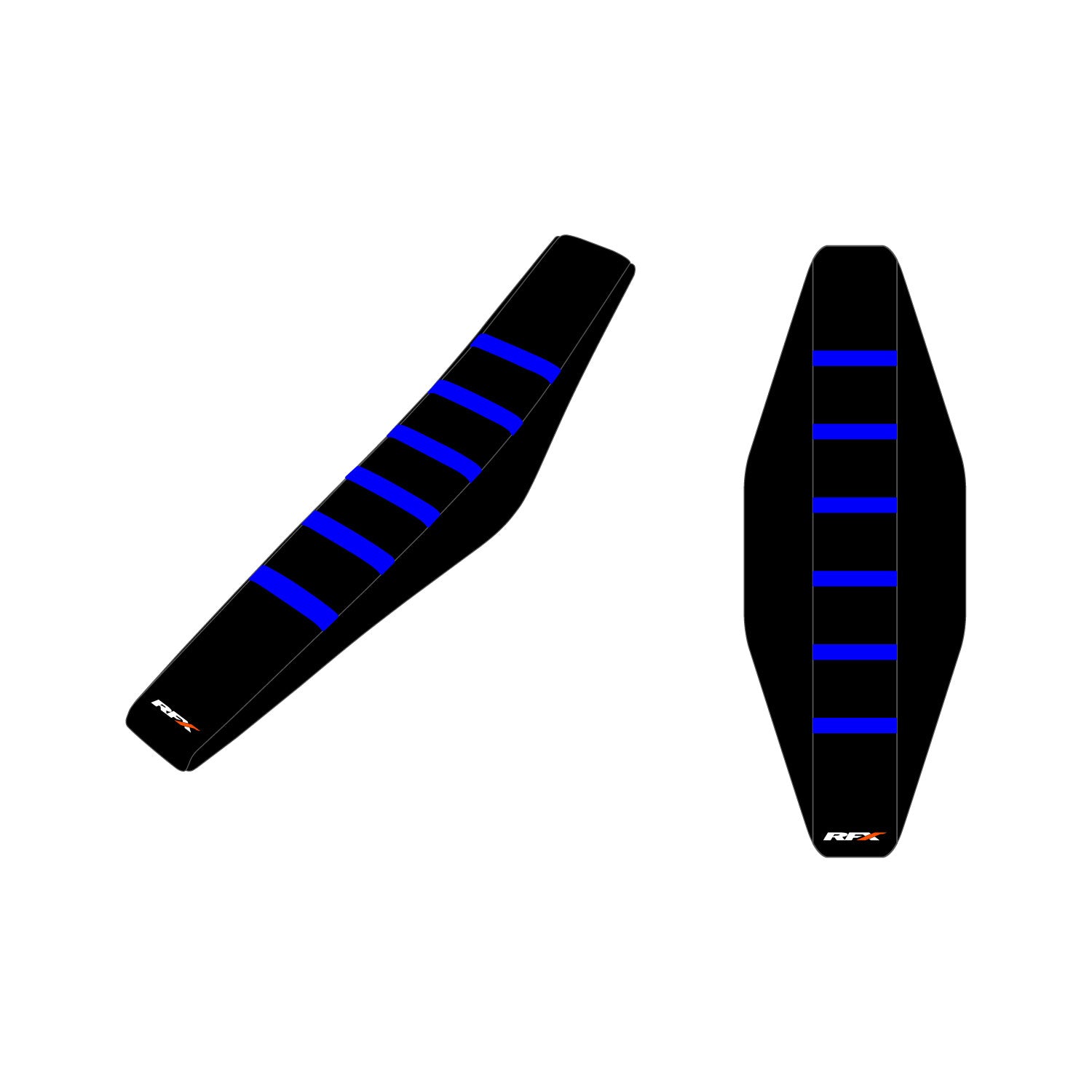 RFX Pro Ribbed Seat Cover Yamaha (Black Side/Black Top/Blue Rib) YZ250F 14-18 YZ450F 14-17