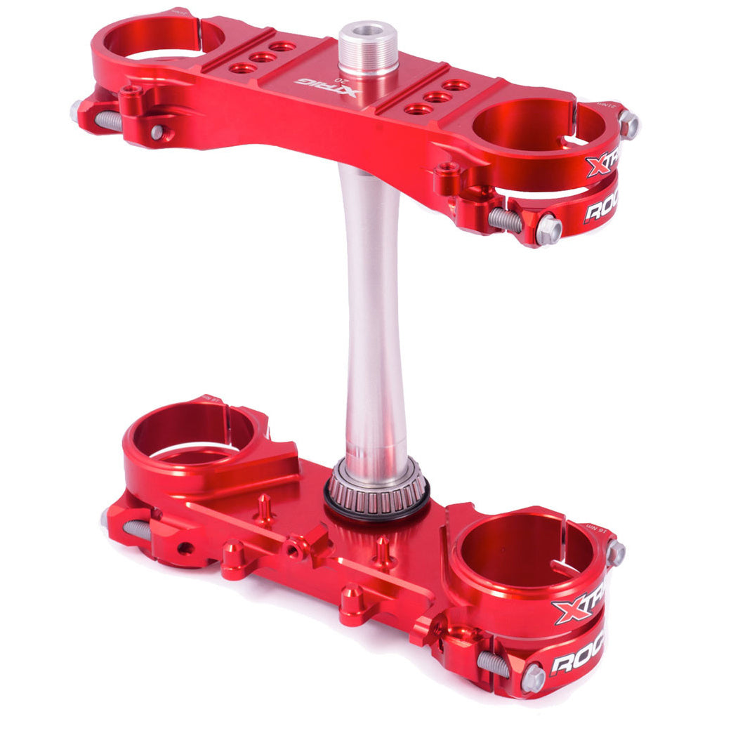 Xtrig Rocs Tech Triple Clamps Red Honda CRF250 18-21 CRF450 17-20 (OS 22mm)