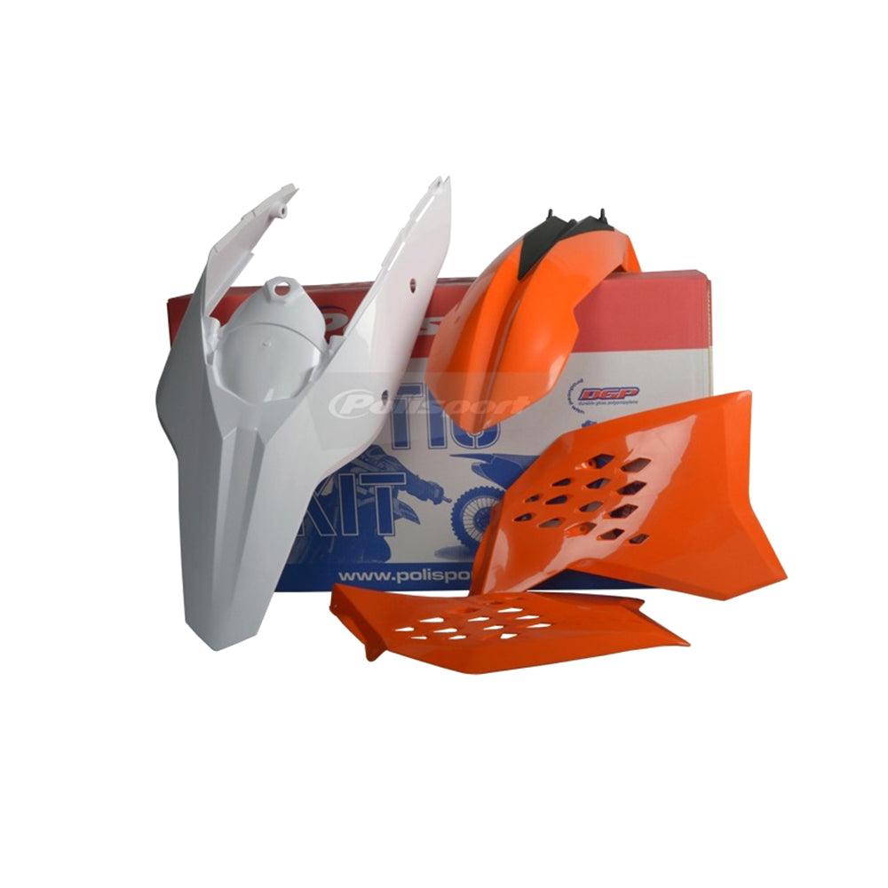 Polisport Plastic Kit Enduro KTM EXC 08-11 Orange/White OEM 11