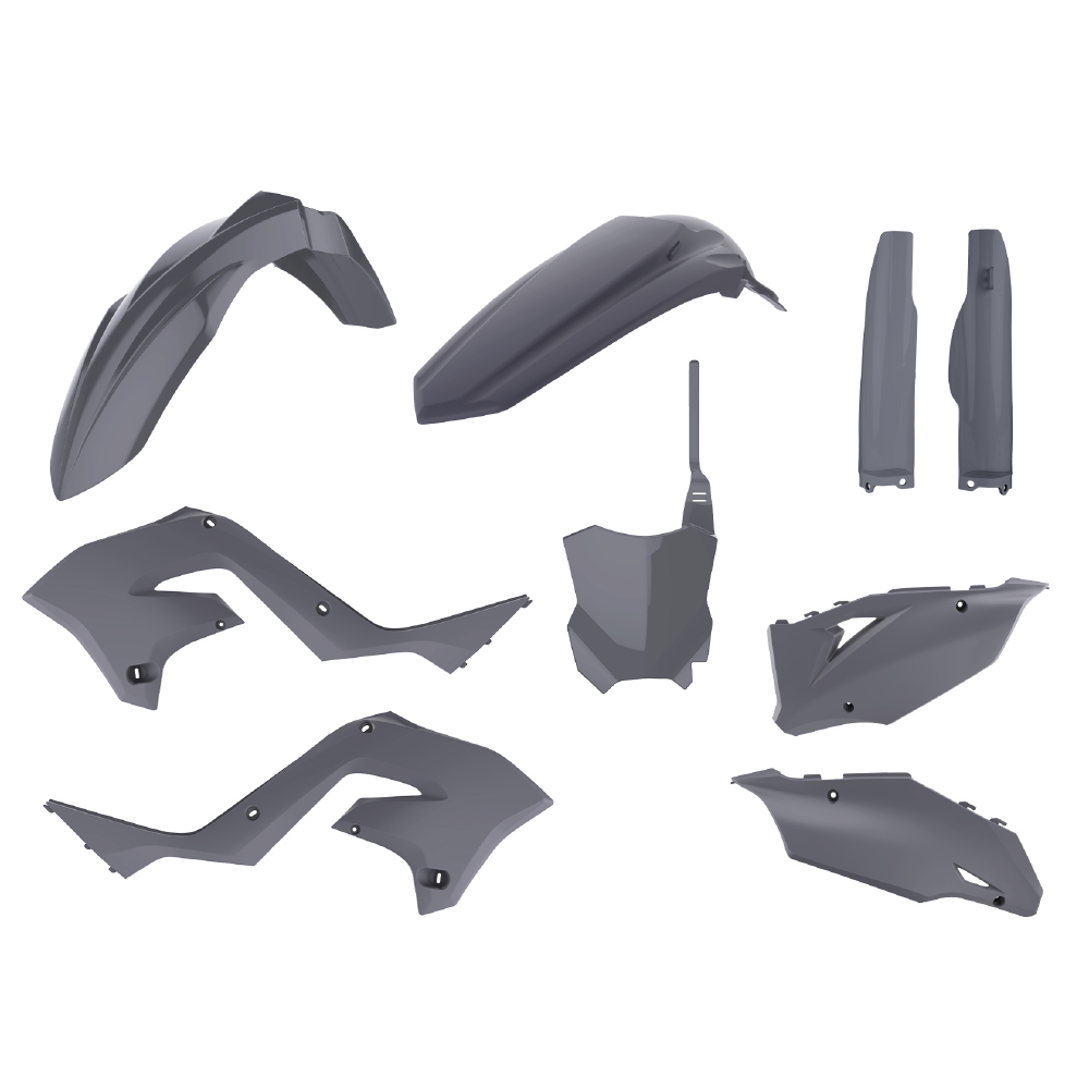 Polisport Plastic Kit KAWASAKI Restyle Kit KX125-250 03-08 (Restyle to KXF 20-22) Nardo Grey